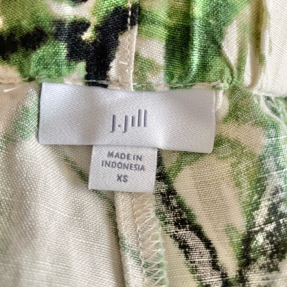 J. Jill linen blend wide leg culottes tropical palm resort wear womens XS beach - Picture 14 of 15